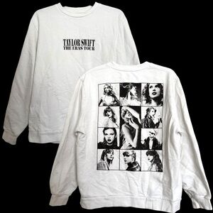 Taylor Swift The Eras Tour White Crewneck Sweater Size M Cotton Made in USA